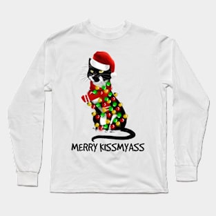 cat merry kissmyass Long Sleeve T-Shirt